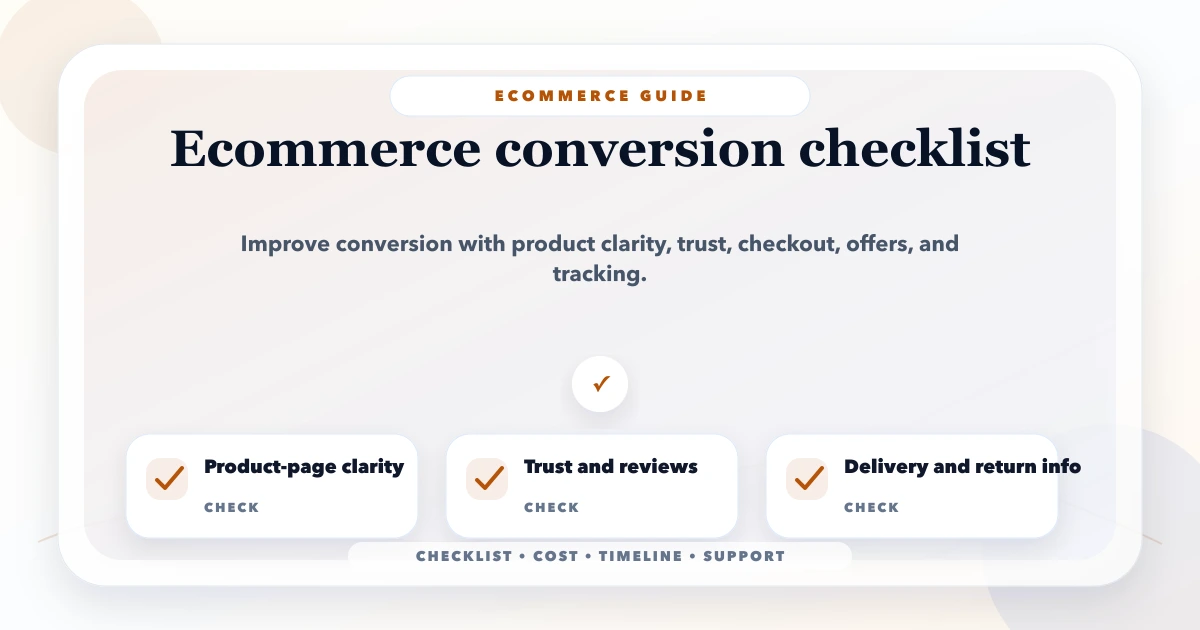 Ecommerce conversion checklist