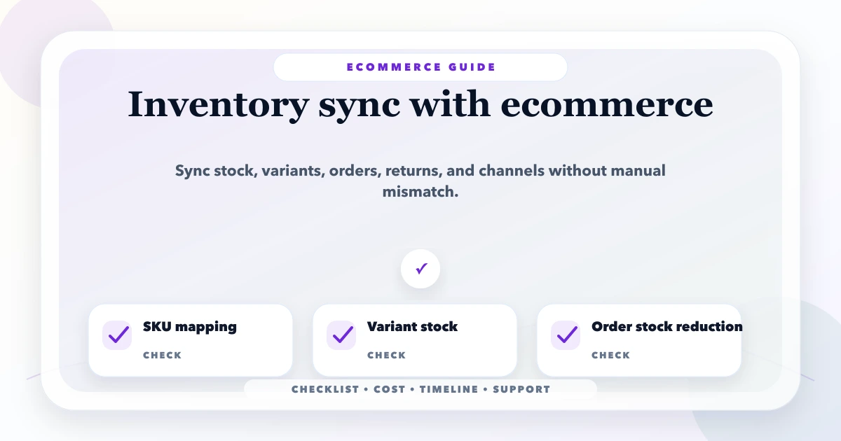 Inventory sync with ecommerce