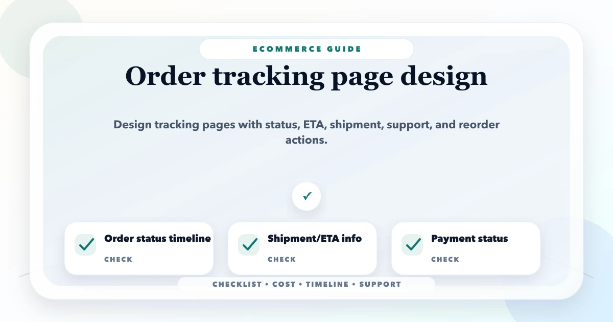 Order tracking page design
