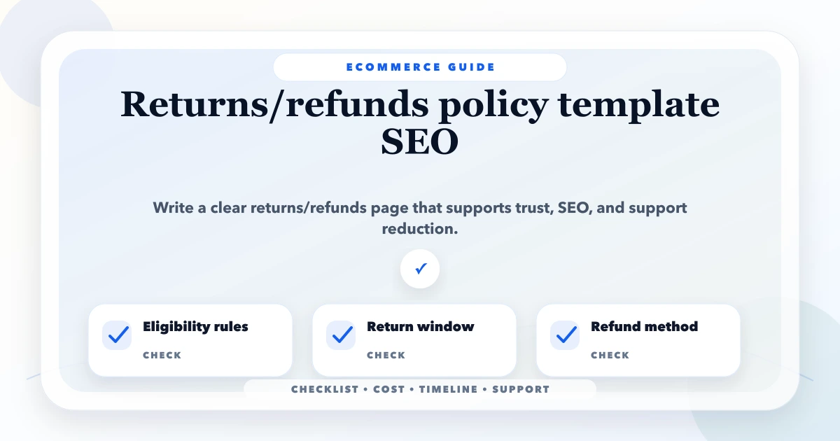 Returns/refunds policy template SEO