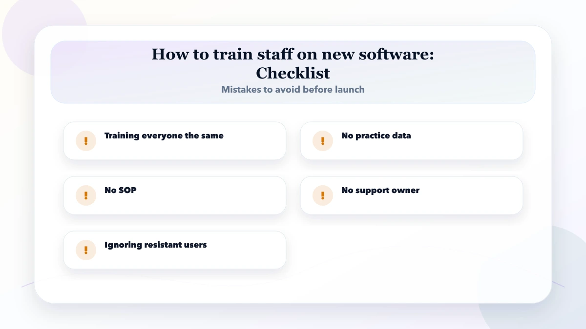 How to train staff on new software checklist