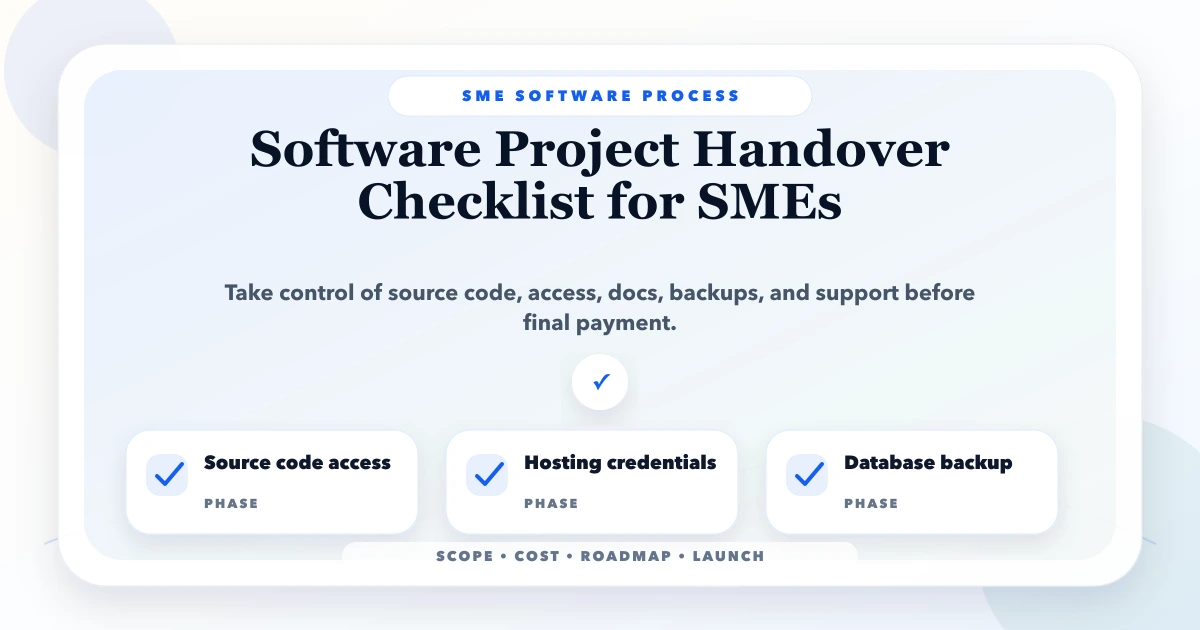 Software Project Handover Checklist for SMEs