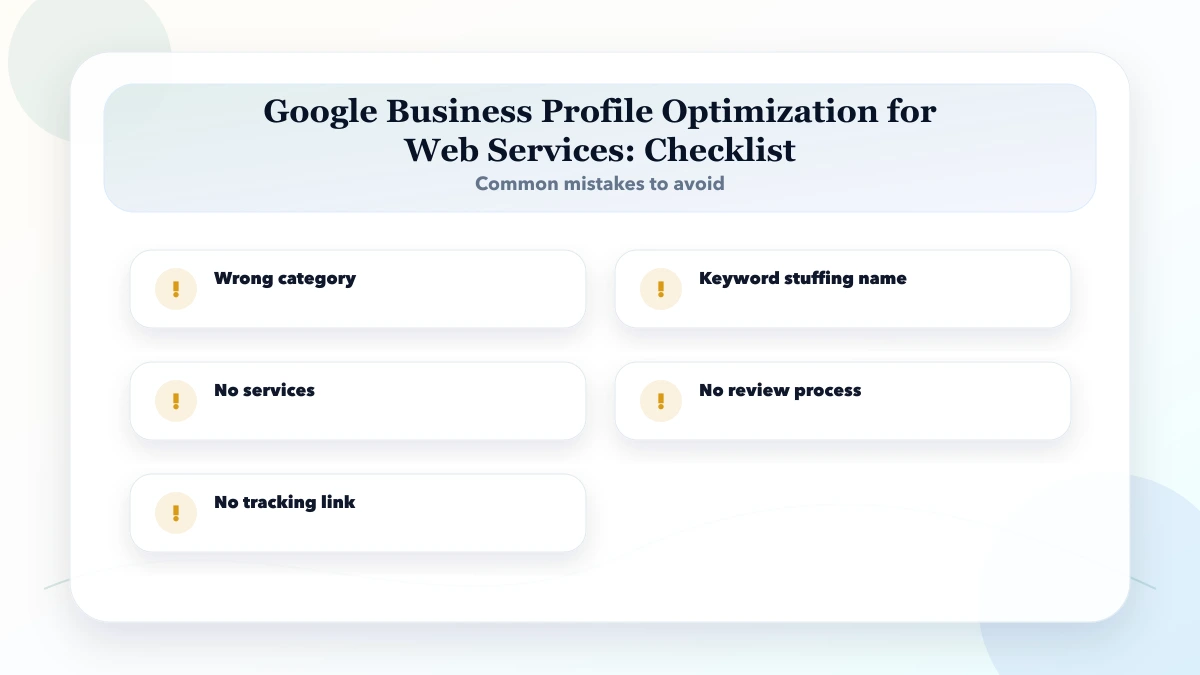 Google Business Profile Optimization for Web Services checklist