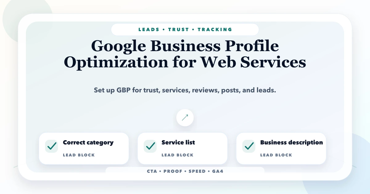 Google Business Profile Optimization for Web Services
