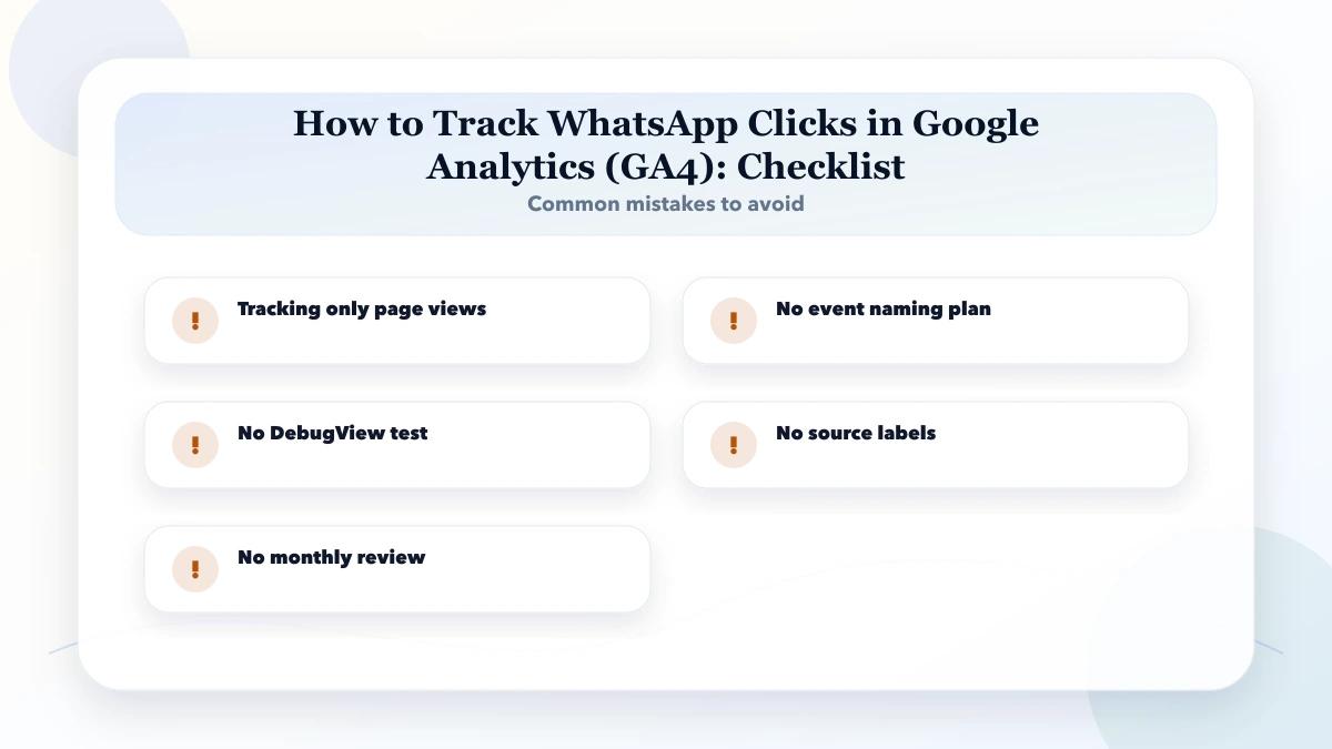 How to Track WhatsApp Clicks in Google Analytics (GA4) checklist