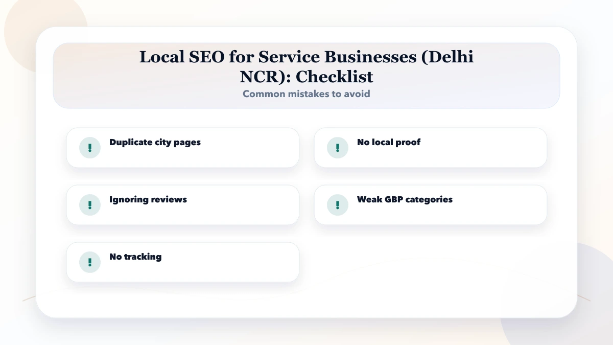 Local SEO for Service Businesses (Delhi NCR) checklist