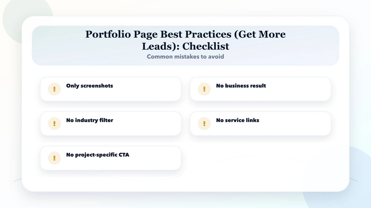 Portfolio Page Best Practices (Get More Leads) checklist