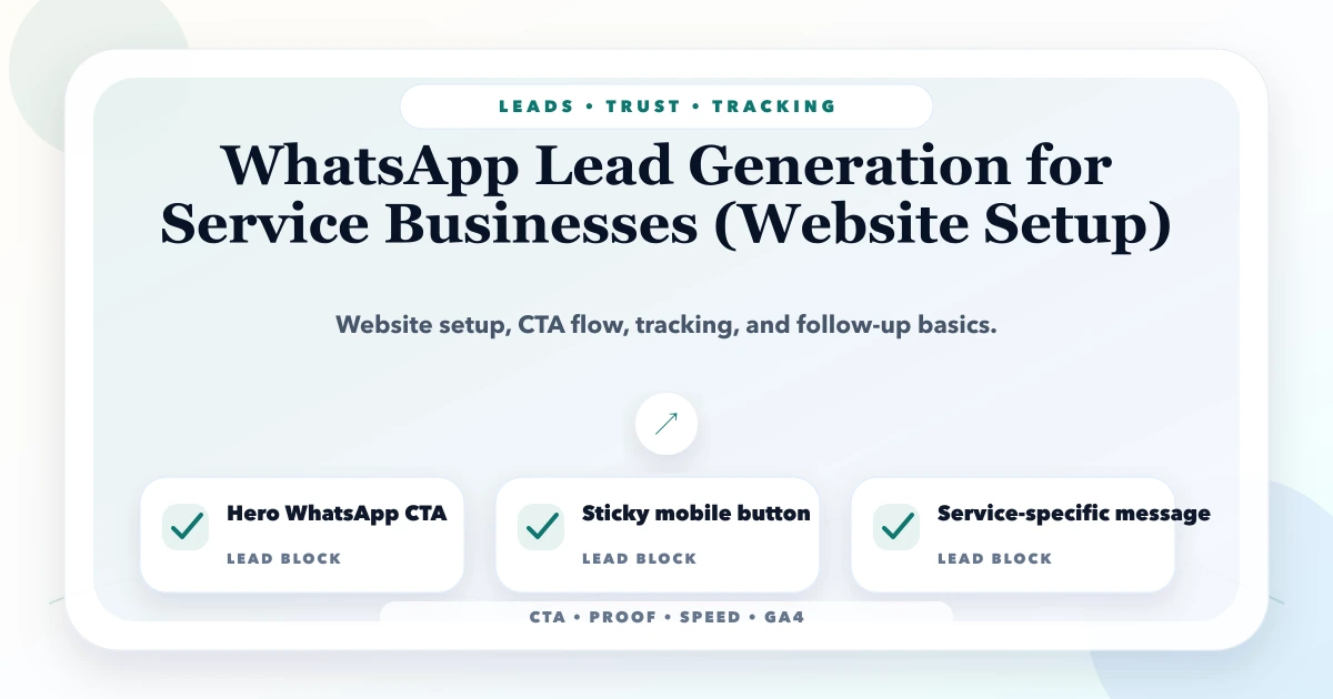 WhatsApp Lead Generation for Service Businesses (Website Setup)