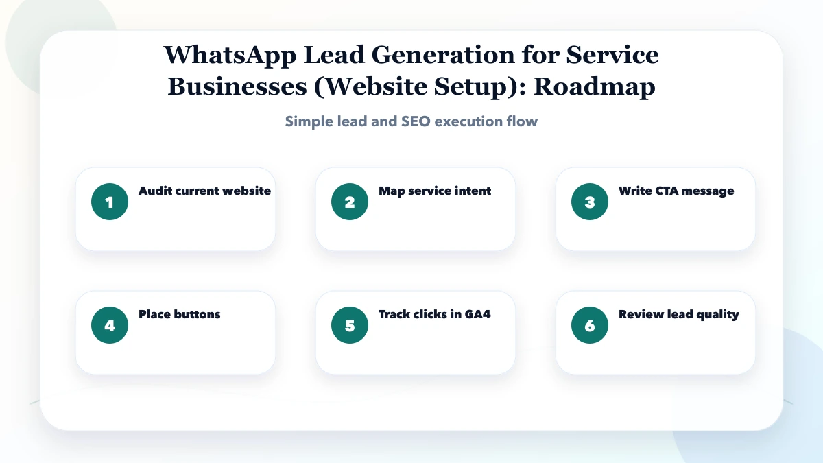 WhatsApp Lead Generation for Service Businesses (Website Setup) roadmap