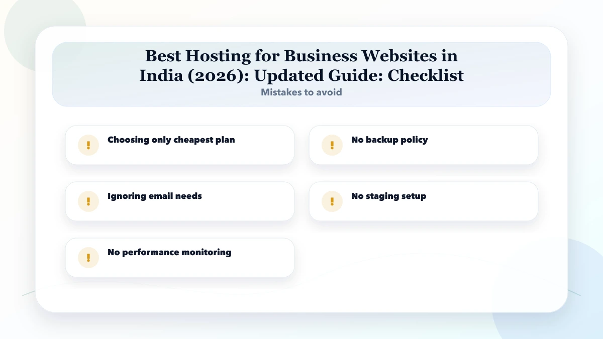 Best Hosting for Business Websites in India (2026): Updated Guide checklist