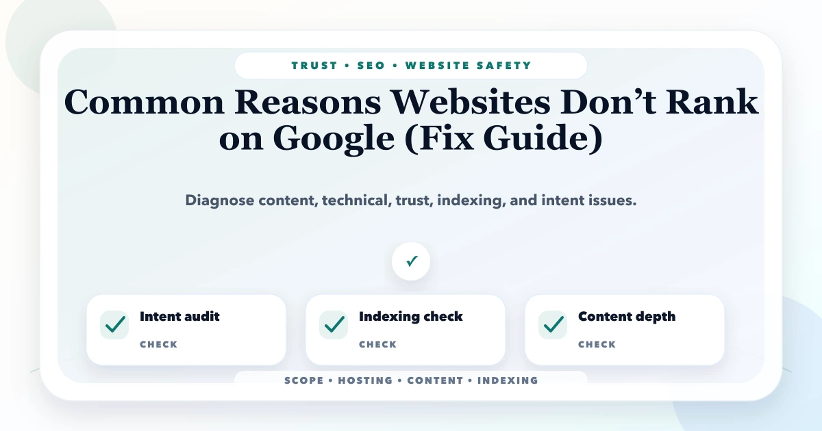 Common Reasons Websites Don’t Rank on Google (Fix Guide)