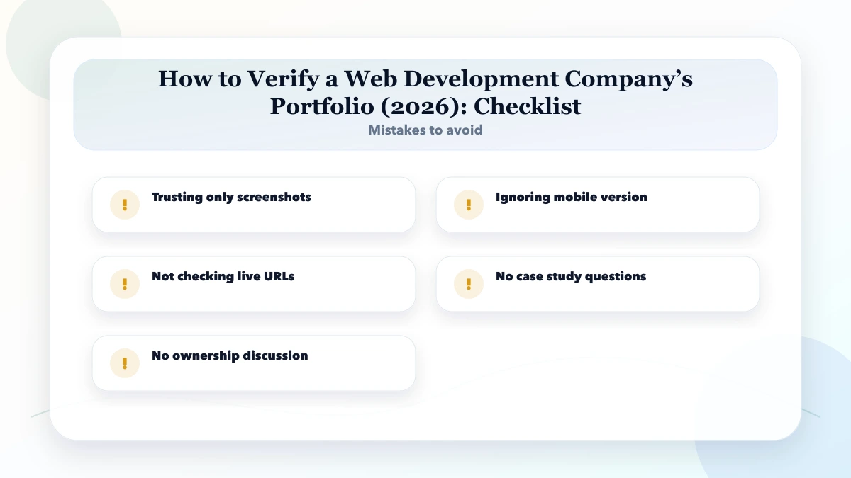 How to Verify a Web Development Company’s Portfolio (2026) checklist