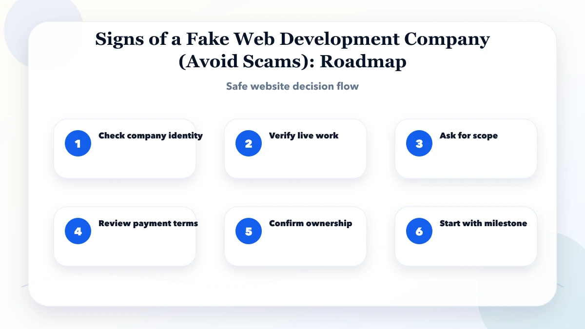 Signs of a Fake Web Development Company (Avoid Scams) roadmap