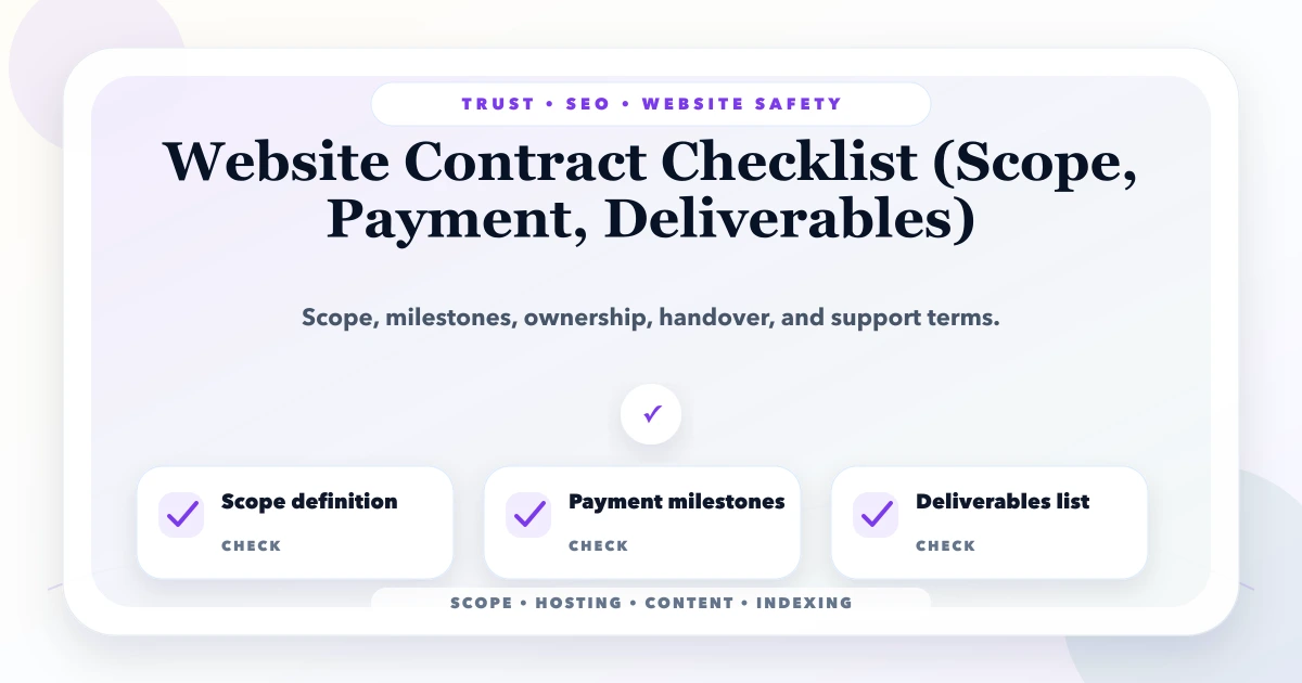 Website Contract Checklist (Scope, Payment, Deliverables)