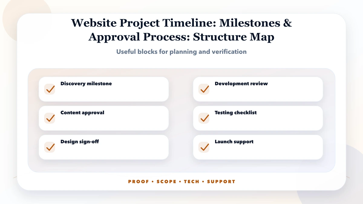 Website Project Timeline: Milestones & Approval Process structure map