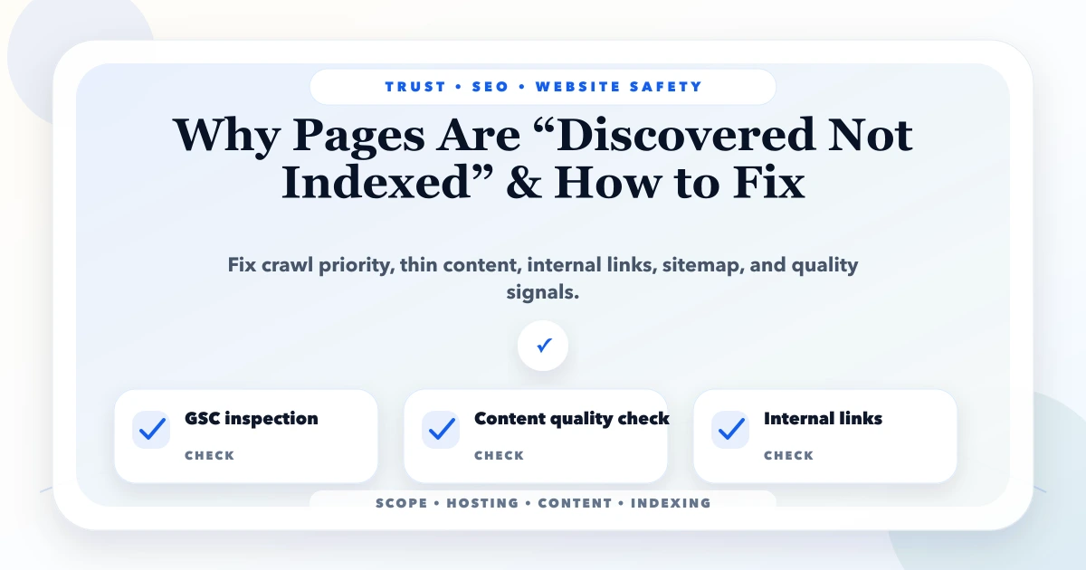 Why Pages Are “Discovered Not Indexed” & How to Fix