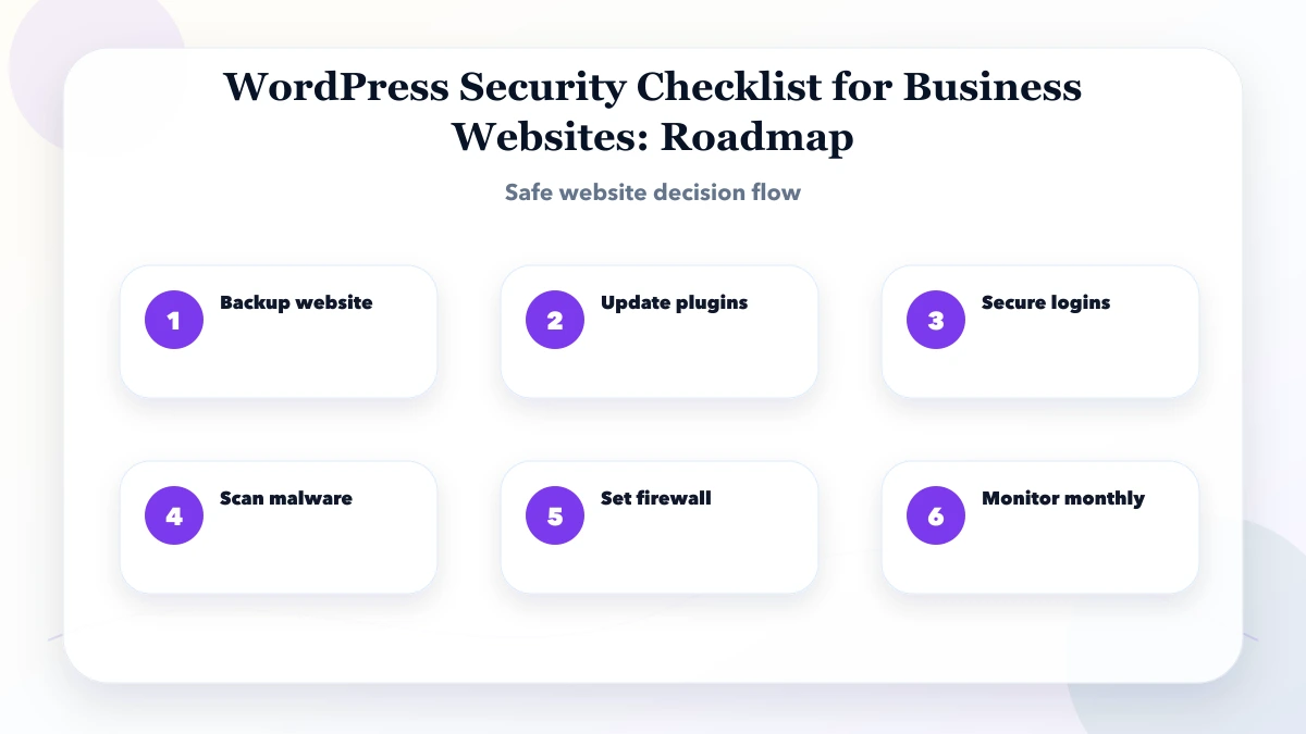 WordPress Security Checklist for Business Websites roadmap