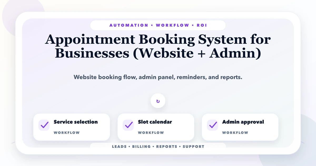 Appointment Booking System for Businesses (Website + Admin)