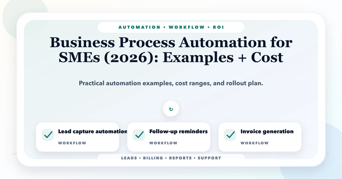 Business Process Automation for SMEs (2026): Examples + Cost