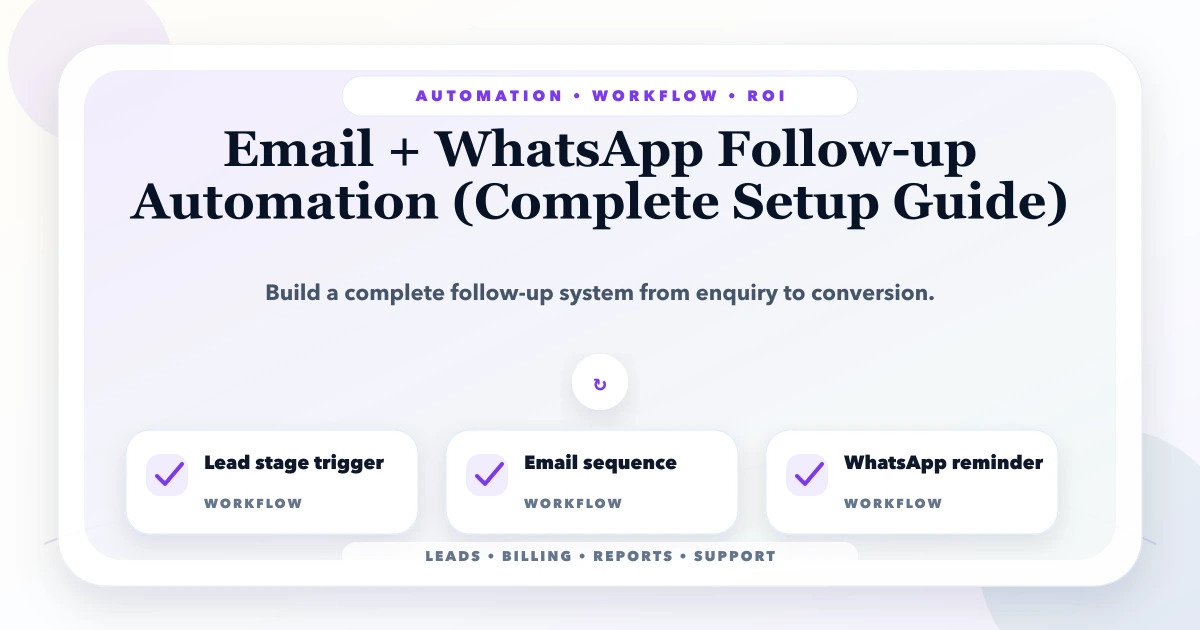 Email + WhatsApp Follow-up Automation (Complete Setup Guide)