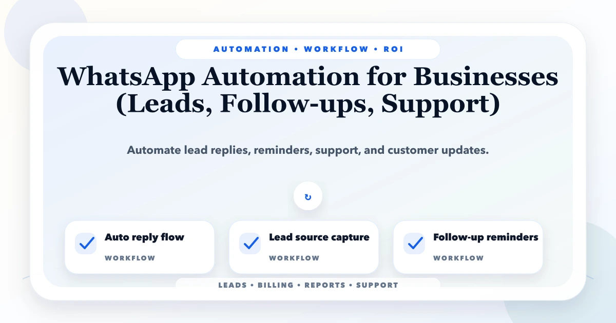 WhatsApp Automation for Businesses (Leads, Follow-ups, Support)
