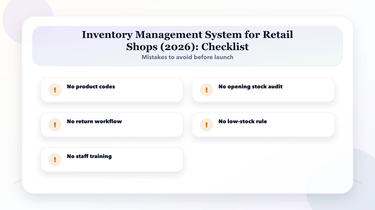 Inventory Management System for Retail Shops (2026) checklist