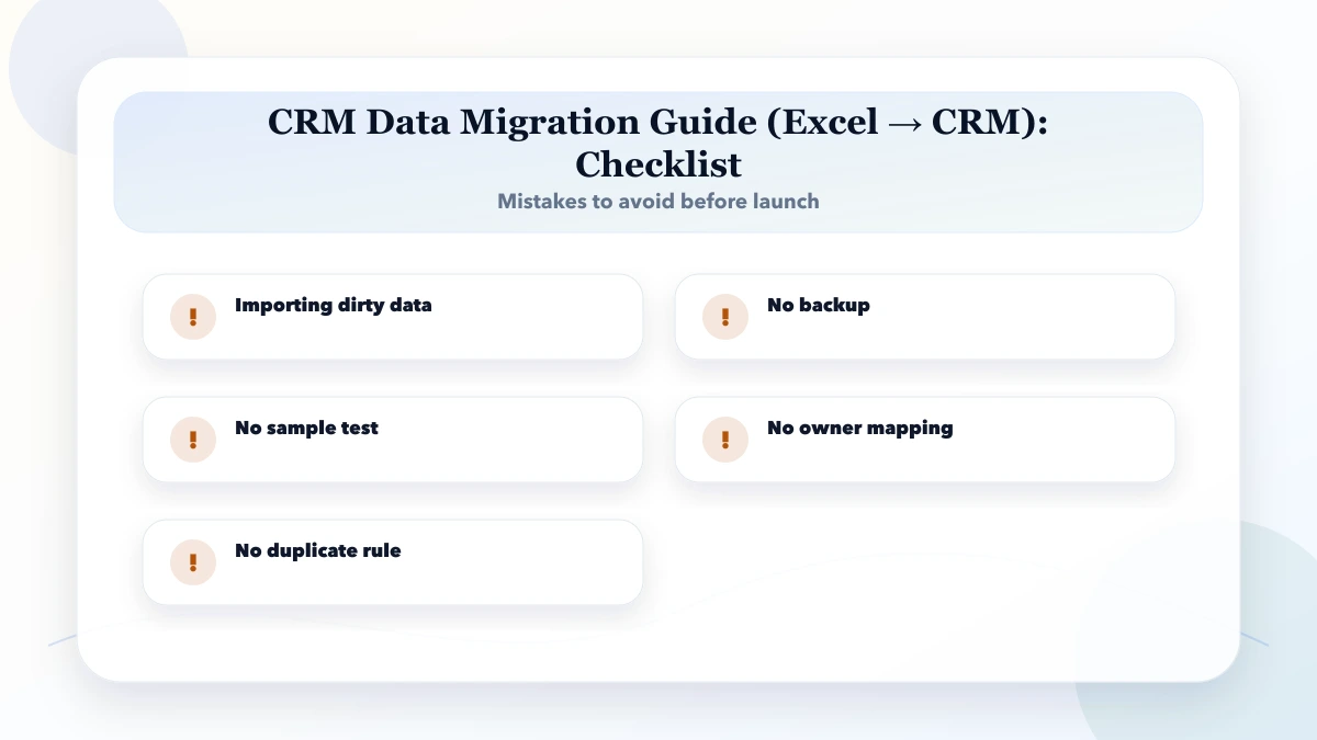 CRM Data Migration Guide (Excel → CRM) checklist