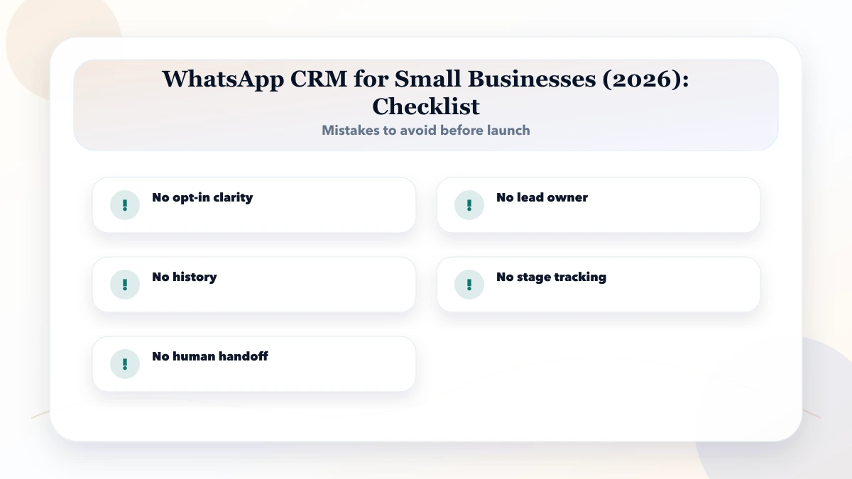 WhatsApp CRM for Small Businesses (2026) checklist