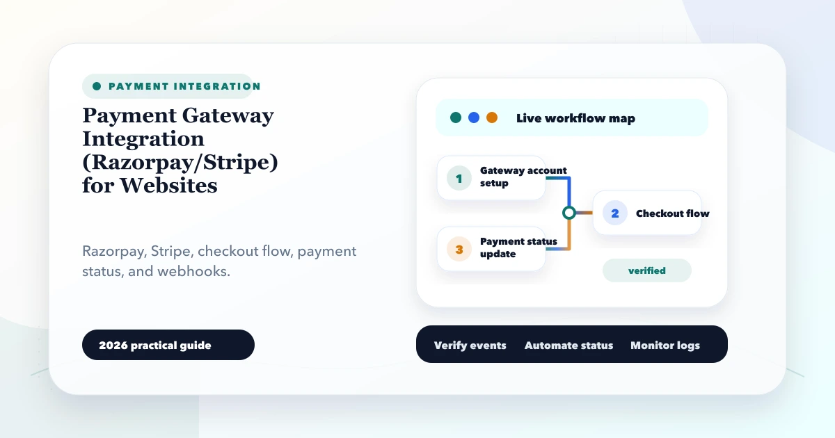 Payment Gateway Integration (Razorpay/Stripe) for Websites