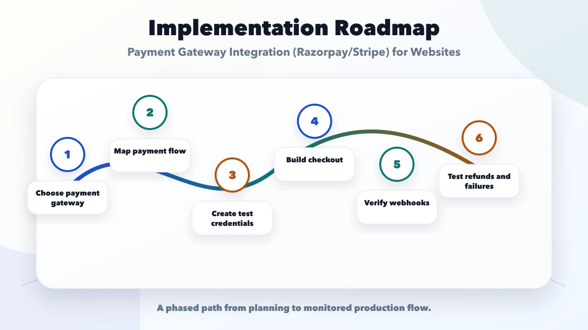 Payment Gateway Integration (Razorpay/Stripe) for Websites roadmap