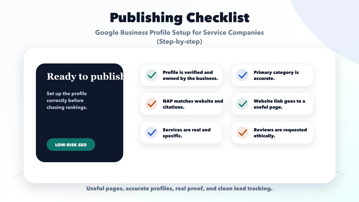 Google Business Profile Setup for Service Companies (Step-by-step) checklist