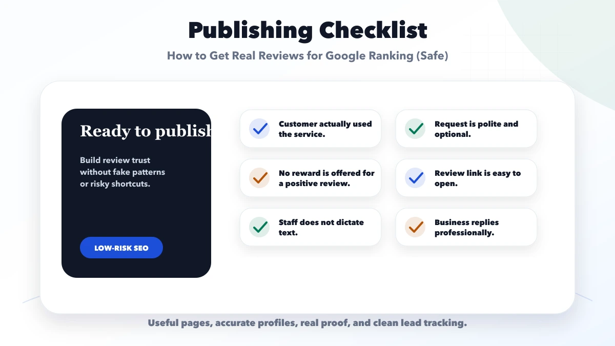 How to Get Real Reviews for Google Ranking (Safe) checklist