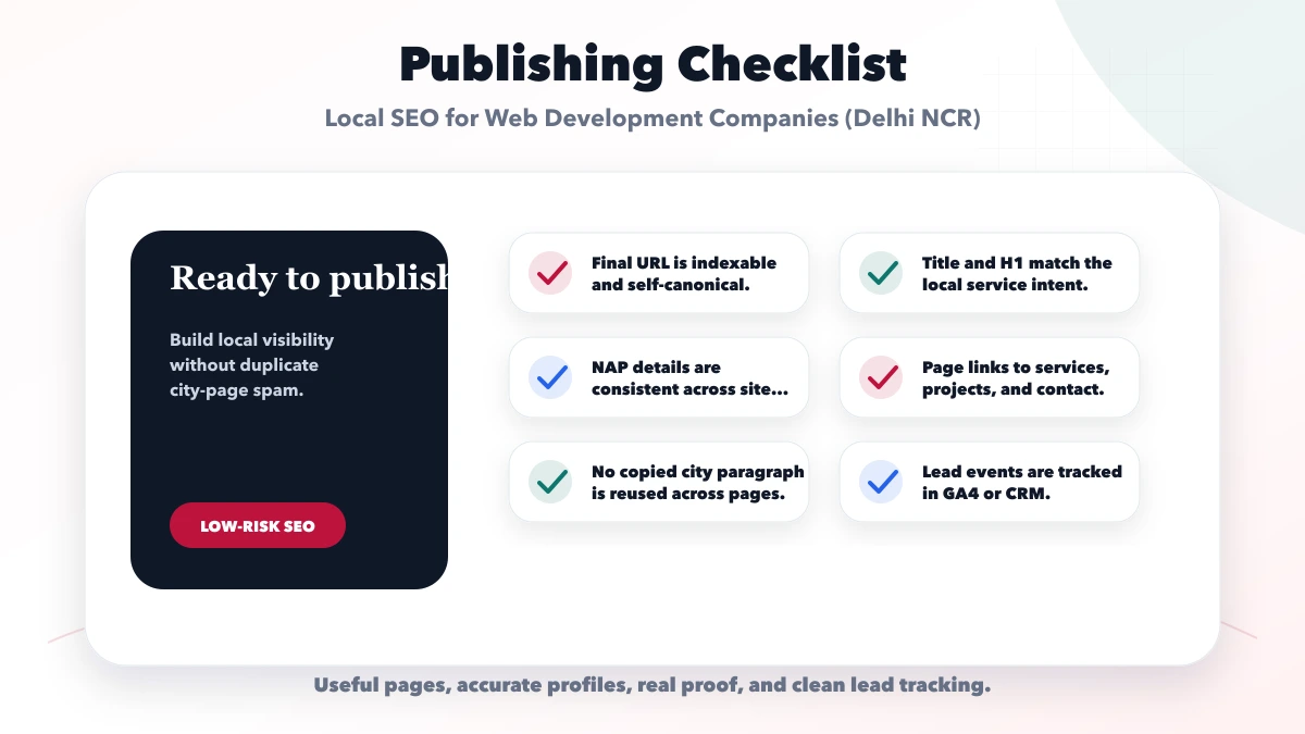 Local SEO for Web Development Companies (Delhi NCR) checklist