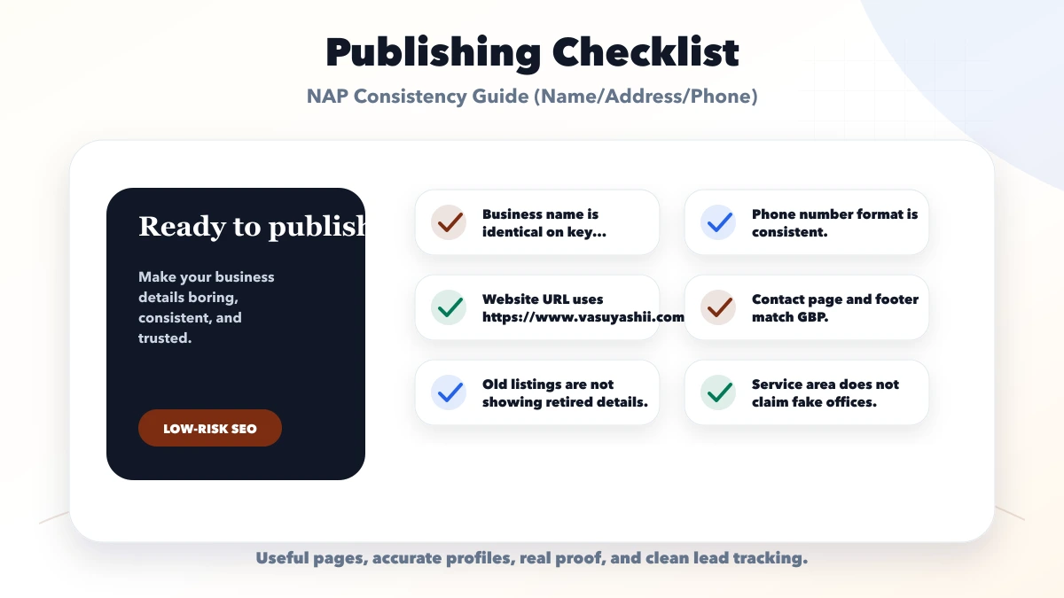 NAP Consistency Guide (Name/Address/Phone) checklist