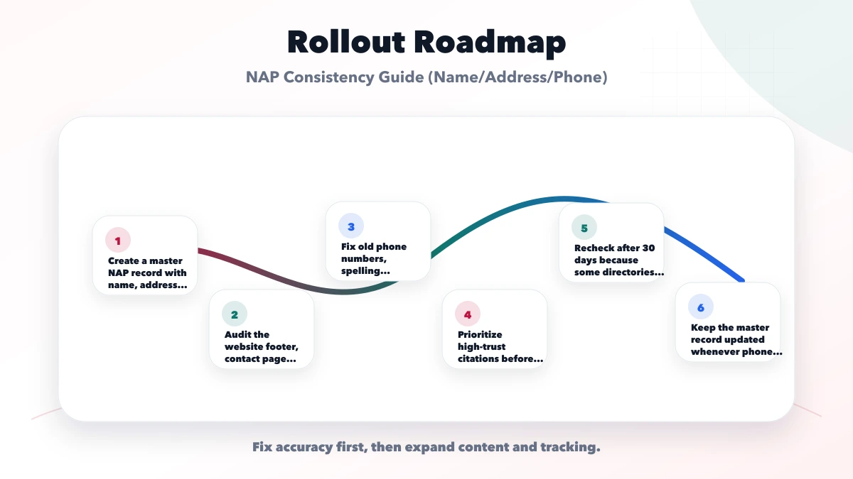 NAP Consistency Guide (Name/Address/Phone) roadmap