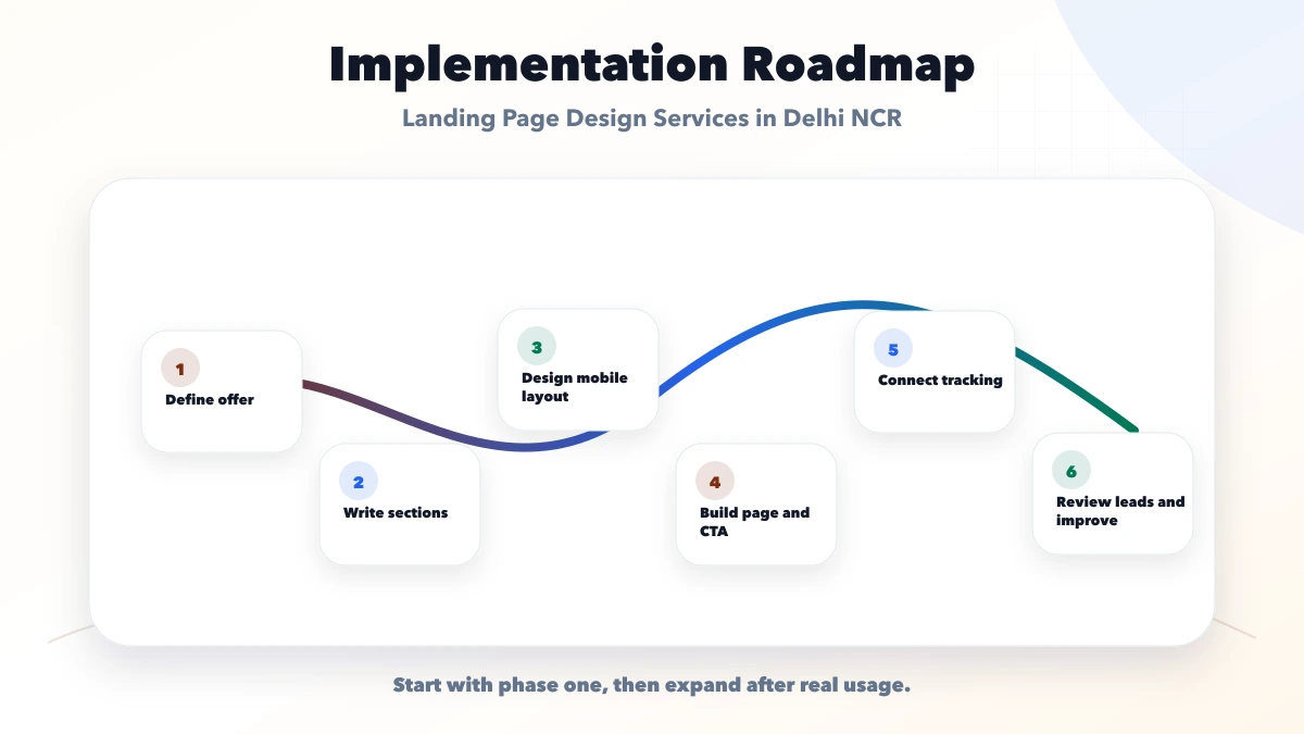 Landing Page Design Services in Delhi NCR roadmap