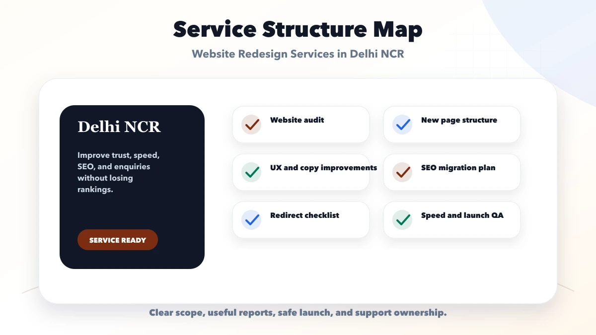 Website Redesign Services in Delhi NCR structure map