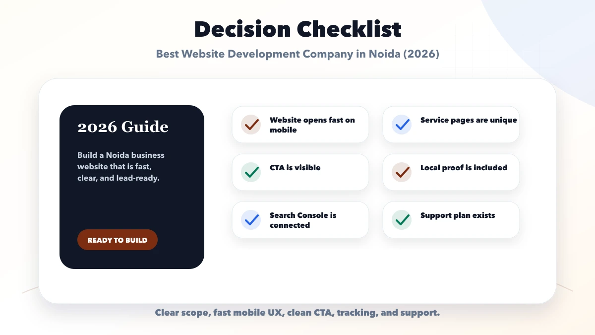Best Website Development Company in Noida (2026) checklist