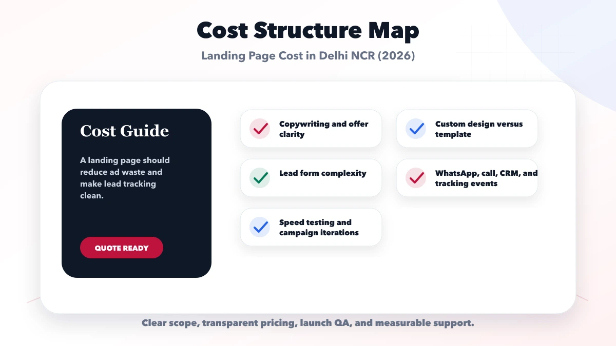 Landing Page Cost in Delhi NCR (2026) structure map