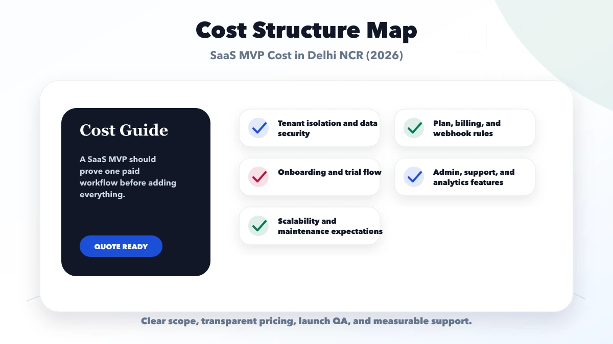 SaaS MVP Cost in Delhi NCR (2026) structure map