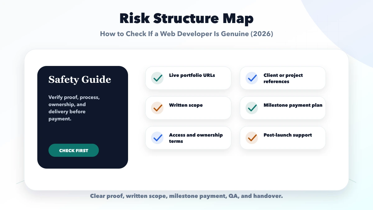 How to Check If a Web Developer Is Genuine (2026) structure map
