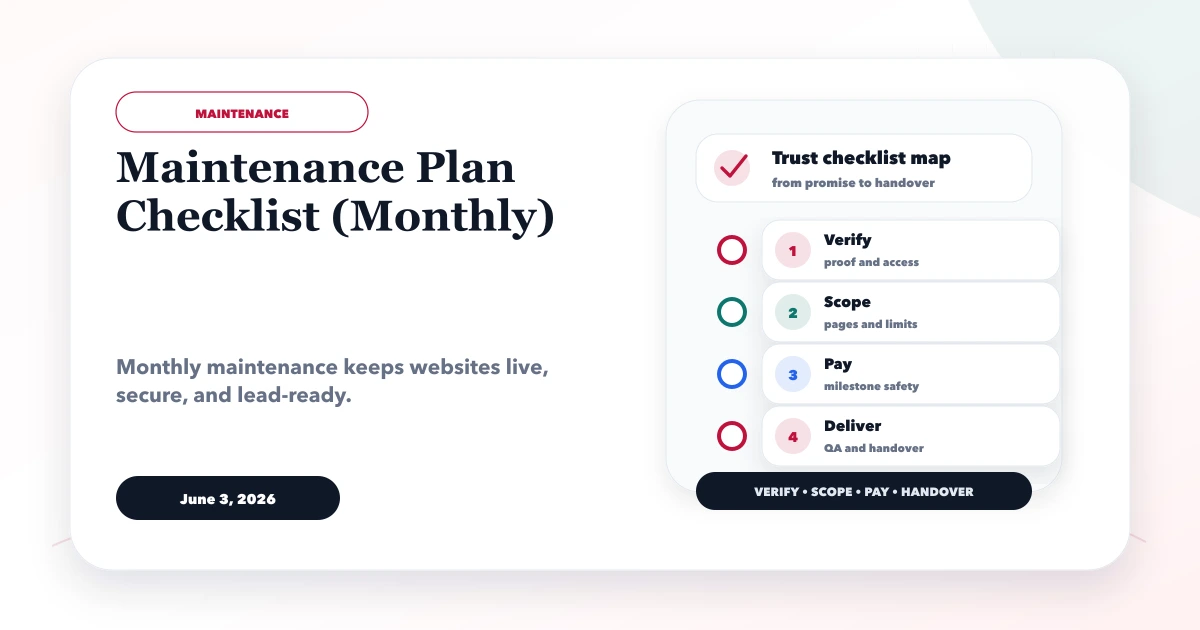 Maintenance Plan Checklist (Monthly)