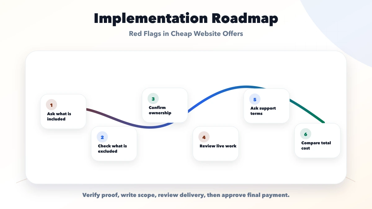 Red Flags in Cheap Website Offers roadmap