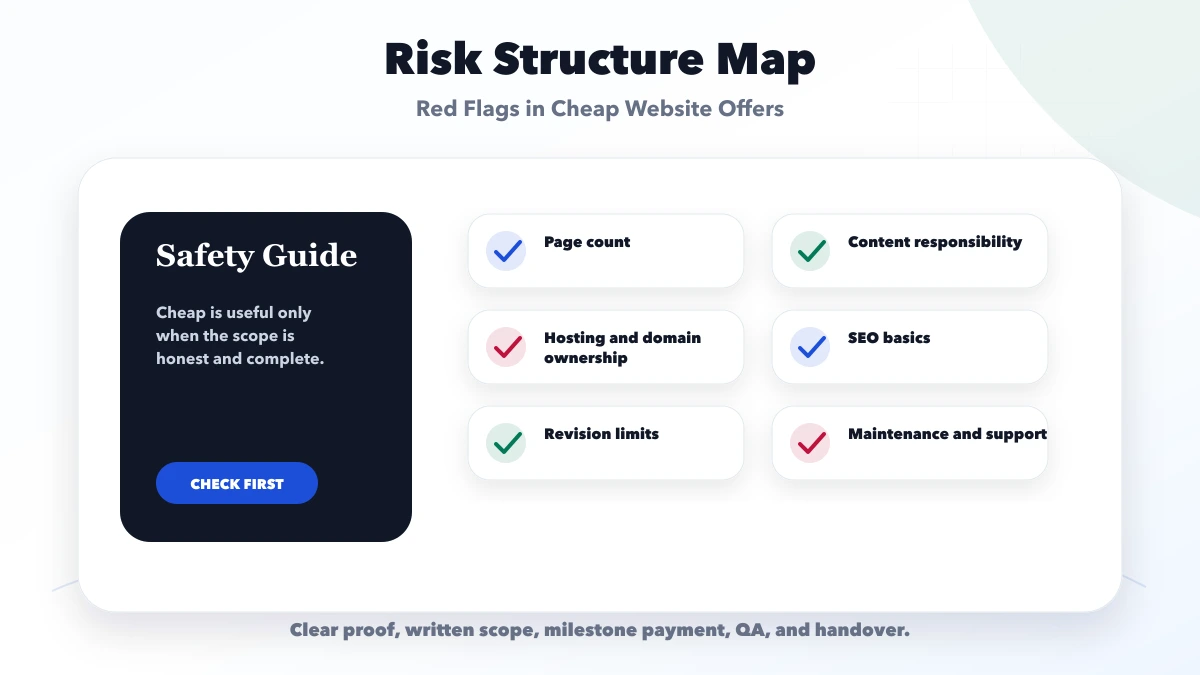 Red Flags in Cheap Website Offers structure map
