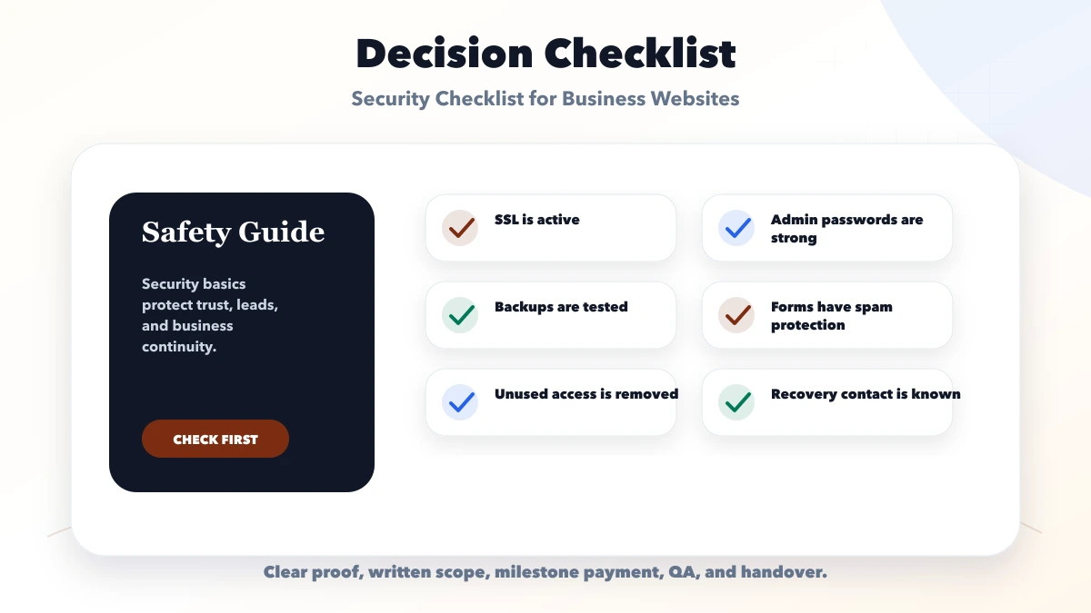 Security Checklist for Business Websites checklist