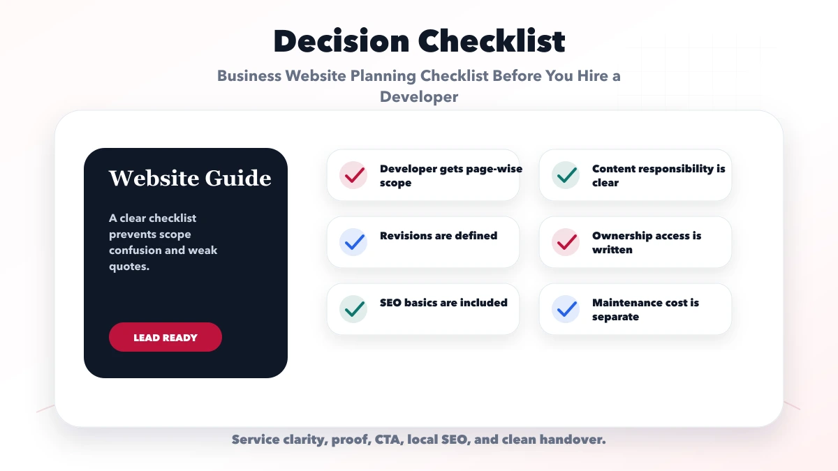 Business Website Planning Checklist Before You Hire a Developer checklist