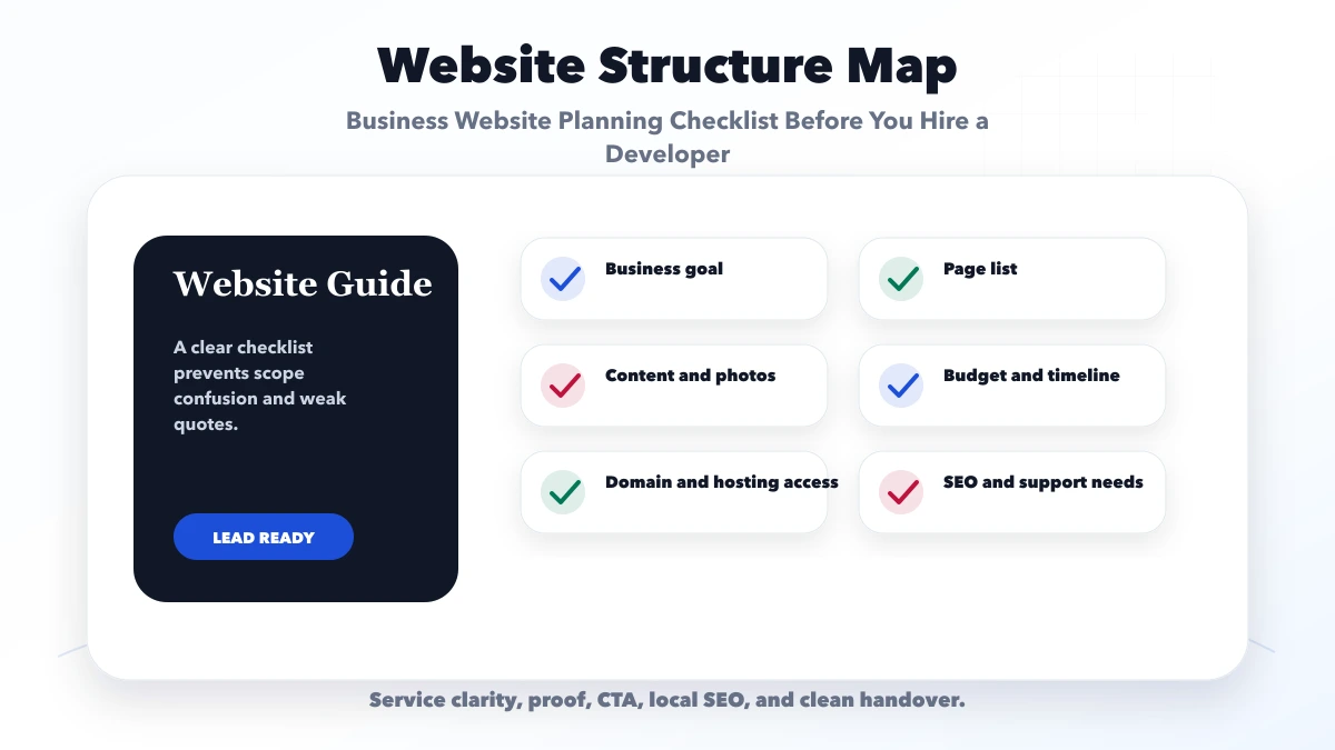 Business Website Planning Checklist Before You Hire a Developer structure map