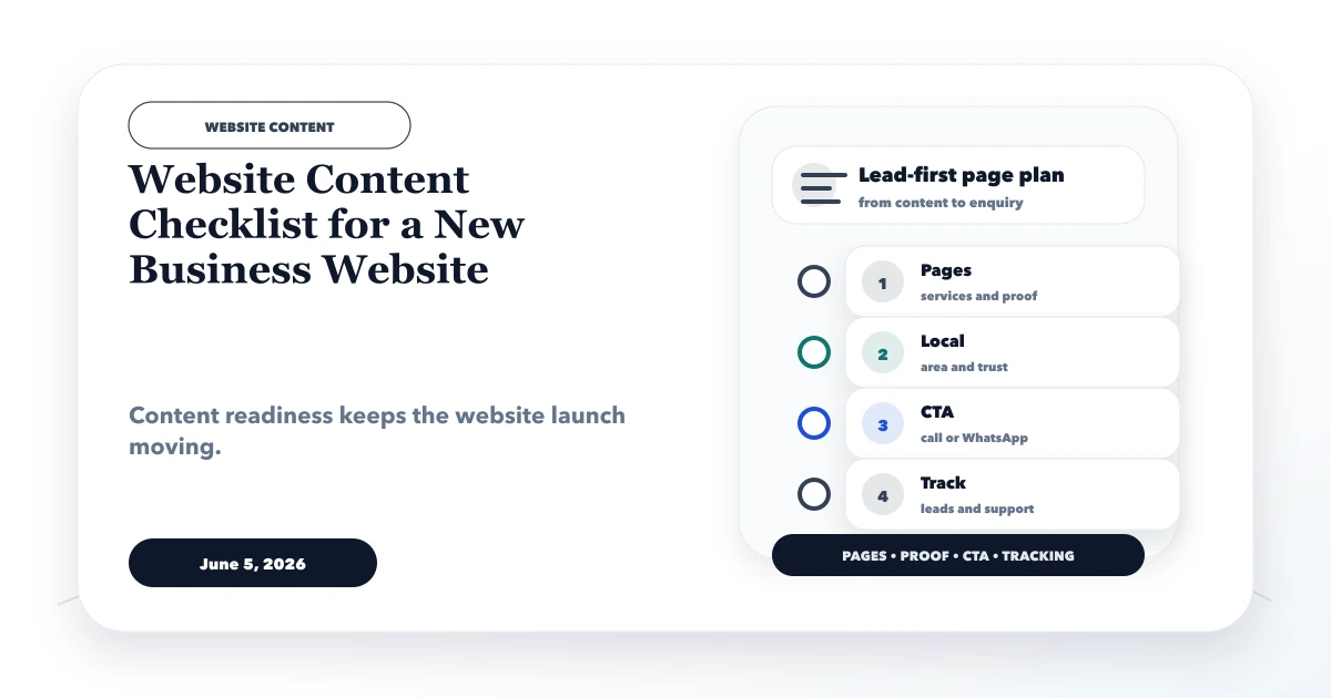 Website Content Checklist for a New Business Website