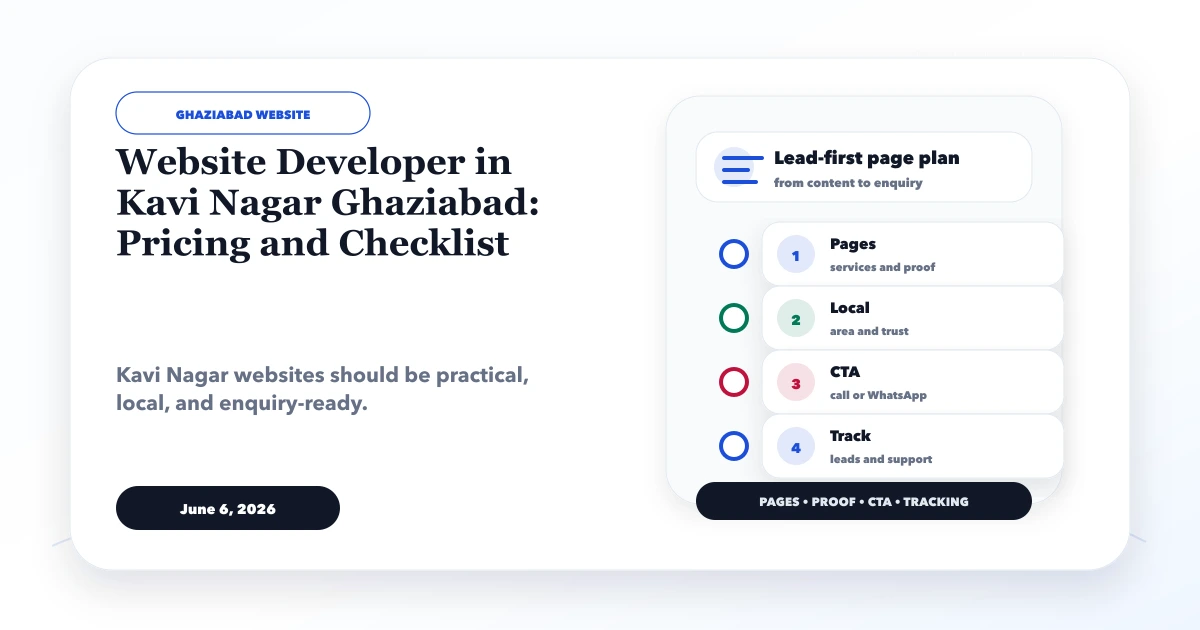 Website Developer in Kavi Nagar Ghaziabad: Pricing and Checklist