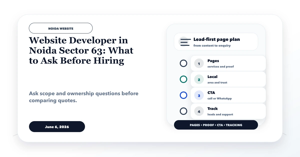 Website Developer in Noida Sector 63: What to Ask Before Hiring